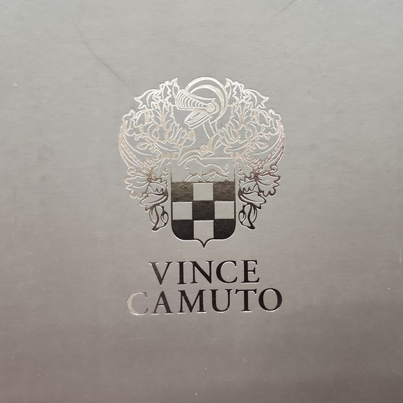 Vince Camuto KEMELLY Ankle Boots Black Tumbled Nubuck Suede Heels Peep Toe NEW - Picture 10 of 10